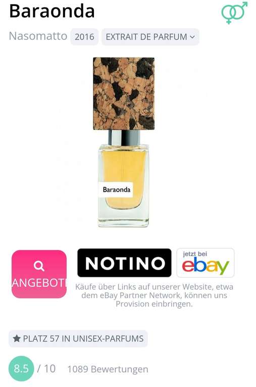 [Notino] Nasomatto Baraonda Extrait de Parfum 30ml