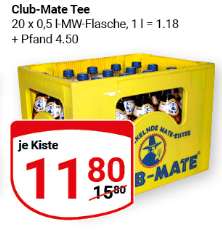 [Globus Rostock] Kiste Club Mate 20 Flaschen zu 0,5l - Standardsorte - Einzelflasche 59 Cent