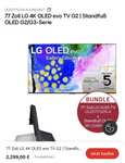77 Zoll LG 4K OLED evo TV G2 OLED77G29LA + Standfuß OLED G2/G3-Serie