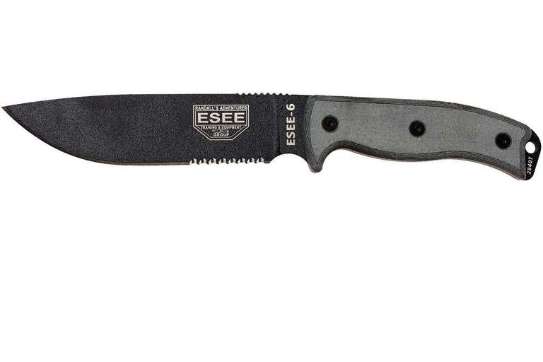 ESEE Model 6 Gezacktes 6S Survivalmesser inkl. Scheide + Gürtelclip