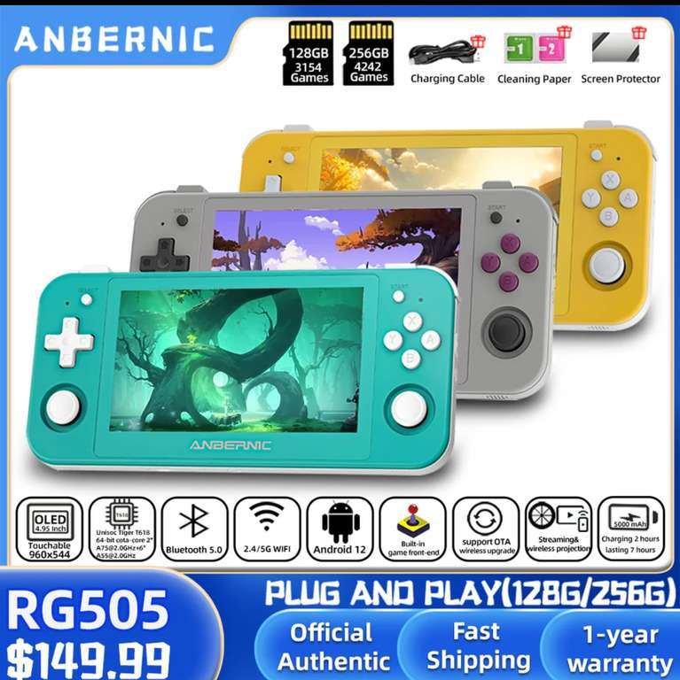 Anbernic rg505 Handheld Konsole (android 12) 4,95 zoll oled