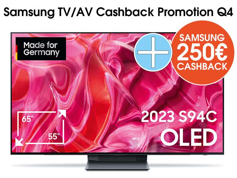 Samsung GQ65S94CATXZG 'exklusiver' QD-OLED TV 2023 - 250€ CASHBACK + 200€ Sofort-Rabatt = 1149€