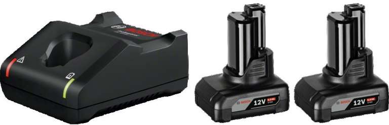 Bosch Professional Akku Starter-Set: 2 x GBA 12 Volt, 6.0 Ah und GAL 12V-40 für 112,96€ [ManoMano]
