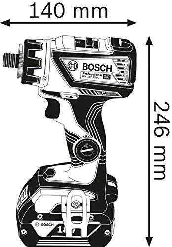 Bosch Professional 18V System Akku-Bohrschrauber GSR 18V-60 FC (inkl. 4x Aufsätzen, solo, in L-BOXX 136) - FlexiClick / Pro Deal bis 30.4.