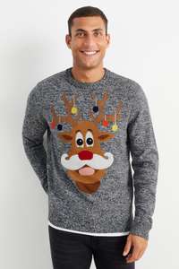 Weihnachtspullover mit Rudolf-Motiv