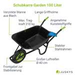 Jusky Garten-Schubkarre 100l/250kg in Schwarz