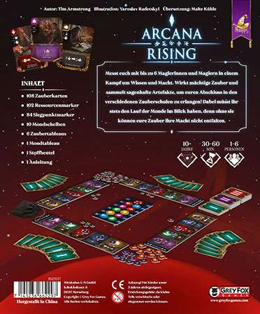 Arcana Rising | Brettspiel (Kartenspiel / Enginebuilder) für 1 - 6 Personen ab 10 Jahren | ca. 30 - 60 Min. | BGG: 6.9 / Komplexität: 2.14