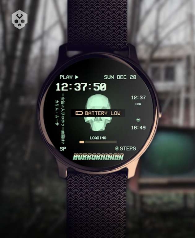 Low Poly Horror VHS / Animated Curves / Car Dashboard Watch Face [WearOS Watchface][Google Play Store]