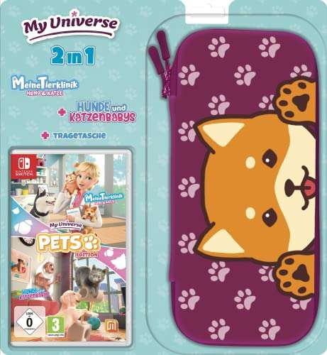 Nintendo Switch Spiel+ Tasche/ ("MY UNIVERSE" Hunde und Katzenbabys & Meine Tierklinik) Amazon, (Weihnachtsgeschenk Kinder)