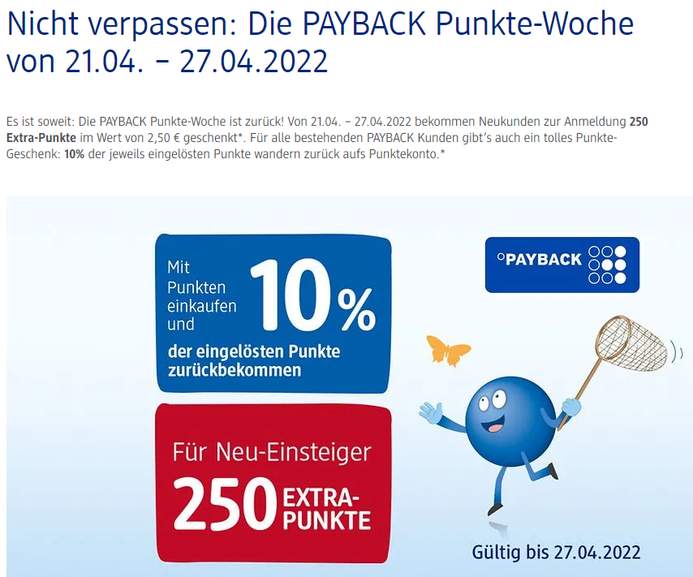 dm vom 21.04.-27.04.2022] Payback-Punkte-Woche: Payback-Punkte einlösen und  10% als Extra-Punkte zurückerhalten - mydealz.de