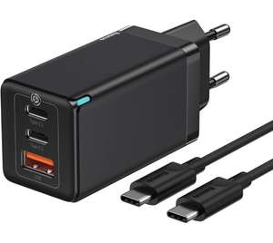Baseus Ladegerät 65 W, Power Delivery mit GaN Tech, USB-Ladegerät mit Schnellladekabel USB C 100 W, Adapter für iPhone, iPad, MacBook PRIME