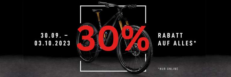 Fahrräder, E-bikes von Cube 30% Rabatt
