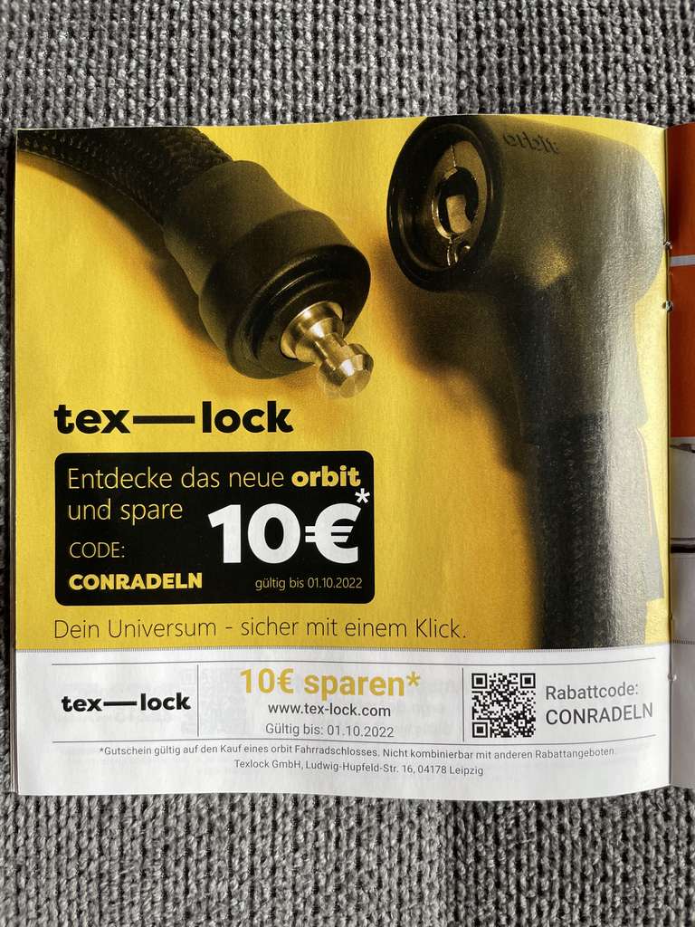 10€ Gutschein - tex-lock.com | Fahrradschlösser | Regenbekleidung