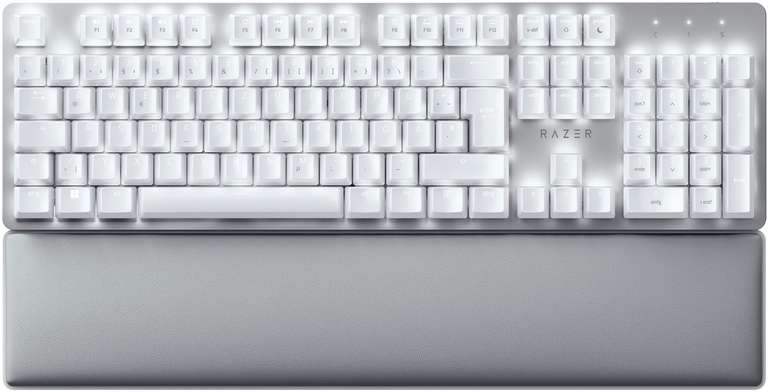 Razer Pro Type Ultra mechanische Tastatur | weiße LEDs | lineare Razer YELLOW Switches | USB-C, Bluetooth, 2.4GHz | inkl. Handballenauflage