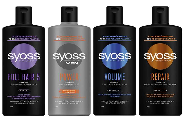 [Prime Coupon + Sparabo] SYOSS verschiedene Sorten Shampoo | Men Power | Full Hair | Volume | Repair | Renew | Keratin