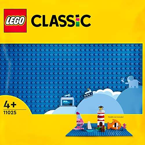 (PRIME) LEGO 11025 Classic Blaue Bauplatte, quadratische Grundplatte mit 32x32 Noppen als Basis für Konstruktionen und für weitere Sets,
