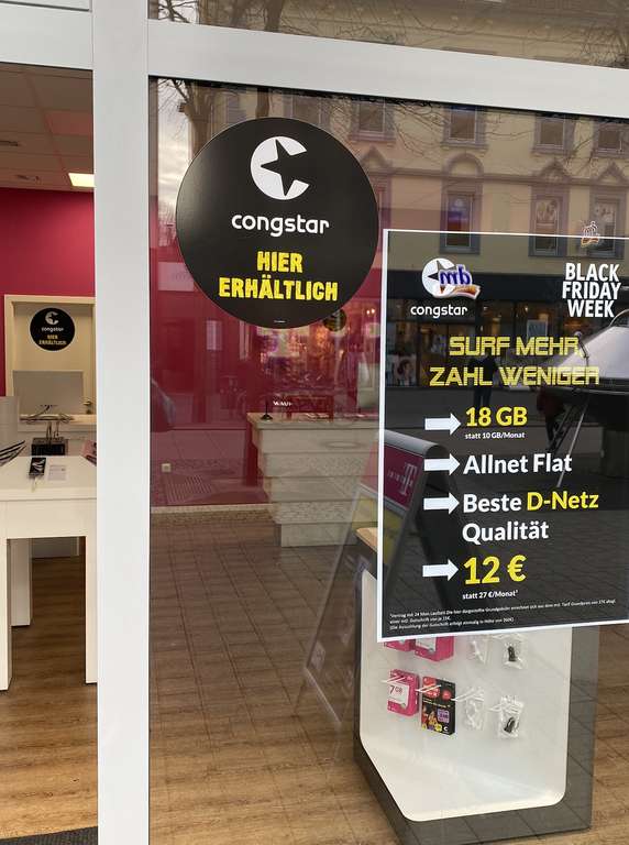 Congstar Allnet Flat L mit 18GB bzw. 25GB im Telekom Netz für effektiv 12€