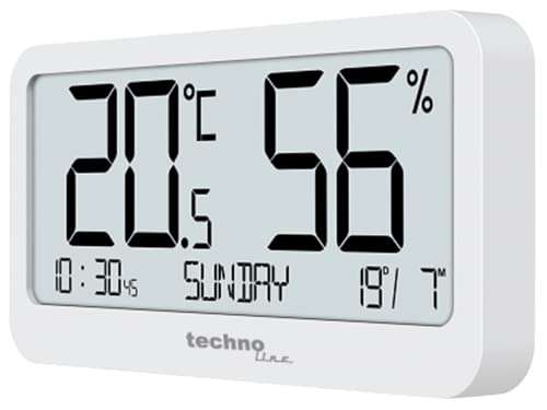 [Prime] Technoline WS9455 kleines Bürothermometer, Thermometer, Hygrometer, Überwachung von Temperatur und Luftfeuchte am Arbeitsplatz