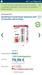 SodaStream Crystal Super-Sparpack weiß (3x Karaffen und 2x Sirup)
