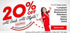 20% Rabatt auf alle Air Asia Flüge
