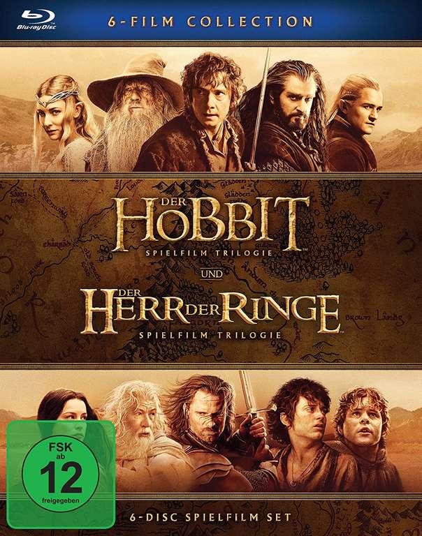 Mittelerde Collection: Herr der Ringe 1-3 + Der Hobbit 1-3 für 23,97€ [Bluray] [Amazon Prime]