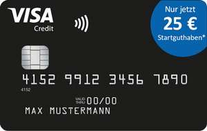25€ Startguthaben für dauerhaft grundgebührfreie Visa Card Deutschland-Kreditkarte