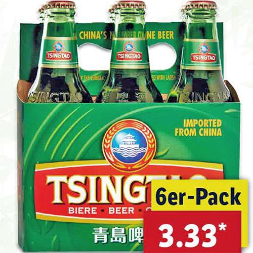 Tsingtao-Bier Sixpack 6x 0,33 Liter für 3,33€ (Lidl)