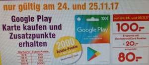 (Netto MD/DC) Nur 24./25.11.2017 gültig: Google Play Karte 100 Euro kaufen und 20 Euro in DC Punkte erhalten  ( sammeln oder in Euro überweisen lassen!).