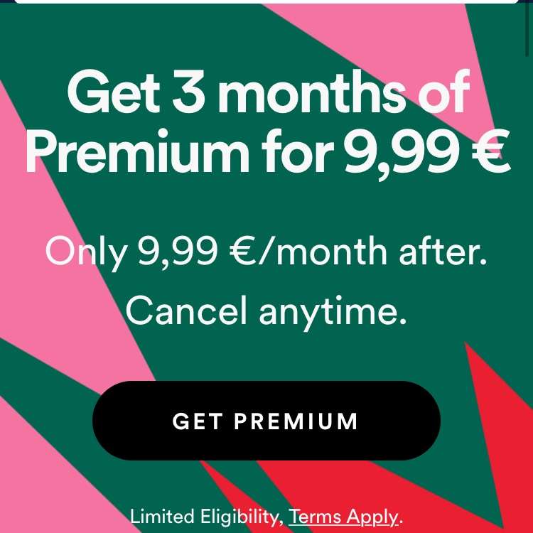 Spotify Premium für 9,99€ für 3 Monate [(Ex)Bestandskunden]