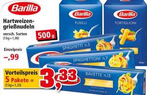 [Thomas Phillips] 2,5 kg Barilla Pasta für 3,33 € (0,66 €/Packung)