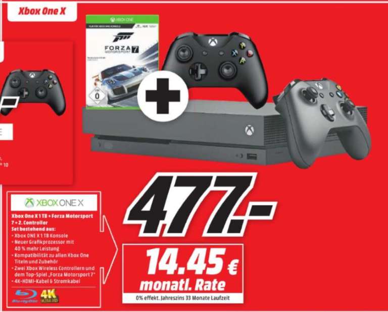 [Regional Mediamarkt Leipzig und Dremstore-Dreamhack] Zb. Xbox One X +2.Controller + Forza Motorsport für 477,-€ // PS4 Pro für 299,-€ und weiteres