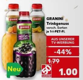 Granini Trinkgenuss Schwarze Johannisbeere 0,60€/ andere Sorten nur 1€ bei Kaufland