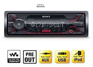 Sony DSX-A410BT MP3 Autoradio mit Bluetooth, NFC, USB, AUX Anschluss und iPod/iPhone Control rote beleuchtung