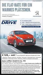 Privatleasing Peugeot 208 inkl. Wartung 125€/Monat