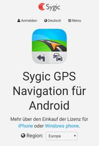 Sygic GPS Navigation für Android ab 11,99€ oder mit Traffic für 14,99€