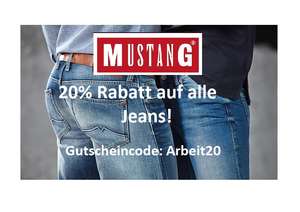 Heute im Mustang Online-Shop: 20% Rabatt auf alle Jeans!