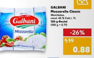 [Kaufland] Galbani Mozzarella 125g Beutel nur 0,38/Stk beim Kauf von Zwei Beuteln