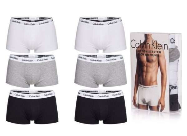(Dealclub) 6x Calvin Klein Mens Boxer Underwear Low Rise, Cotton Stretch (2x 3er Pack) für 29,95 EUR