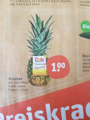 [Tegut] Ananas aus Costa Rica Klasse 1. (Nur 15 -16 Jun.)
