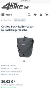 Ortlieb Back-Roller Urban QL2.1 in Pepper Gepäckträgertasche