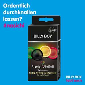 Billy Boy Kondome „Bunte Vielfalt“ im 24er Pack zum Schutz und Vergnügen für Neukunden der Aliva Apotheke