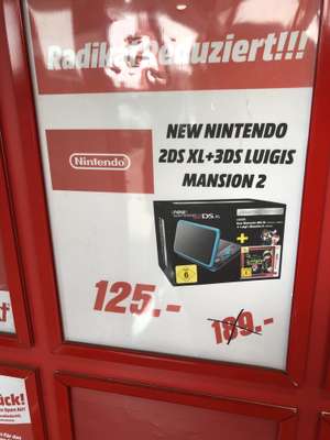 Nintendo 2DS XL (schwarz+Türkis) + Luigis Mansion 2 / Media Markt Mülheim Ruhr / LOKAL