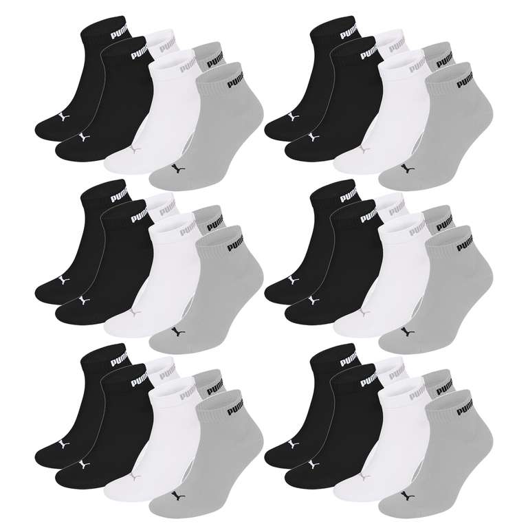 18 Paar Puma unisex Socken "Quarter Clyde" + 1 Paar on top