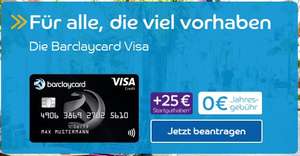 Weltweit kostenlose Barclaycard Visa (nicht New Visa) mit 25€ Startguthaben - Neukunden