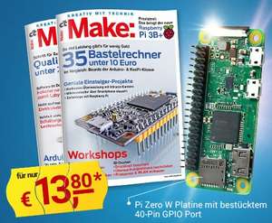 2 Ausgaben des Make Magazins & Raspberry Pi Zero WH portofrei für 13,80 €