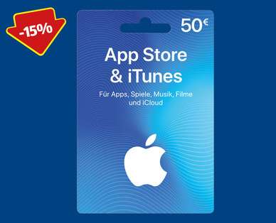 10 bis 15 % Rabatt auf Geschenkkarte für App Store & iTunes