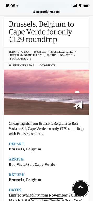 Star-Alliance Flüge nach Boa Vista bzw. Sal (Kapverden) für 129€ r/t ab Brüssel