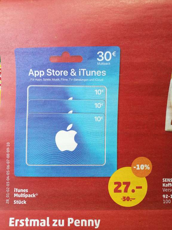 iTunes Multipack - 3 mal 10 EUR für 27 EUR