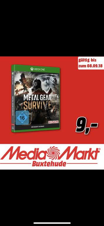 [Lokal]Mediamarkt Buxtehude - Metal Gear Survive XBox für 9€