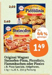 [tegut...] 2x Wagner Steinofen Pizza mit Coupon von Couponplatz = 2,23€